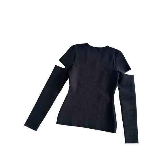 ALEXANDER WANG Black Cold Shoulder Sweater Top Size XS - Picture 6 of 8